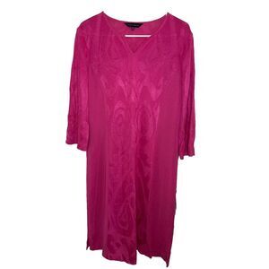 Ming Wang Women's Gorgeous‎ Pink Fuchsia Detailed Soft Knit Dress Size M